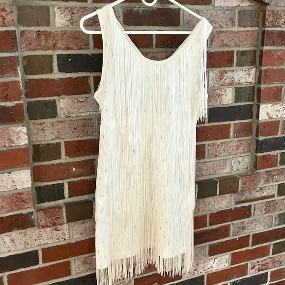 Spirit Silver Fringe V-Neck Mini Dress - Picture 9 of 10